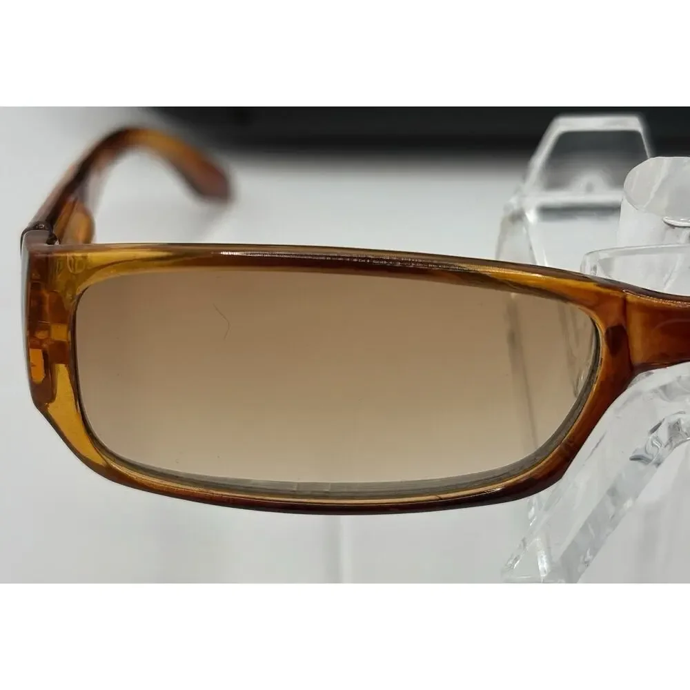 JM New York Sunglasses Brown Rectangular Frame Gradient Lens w/ Case
